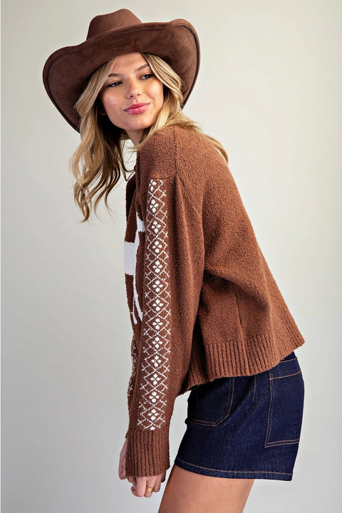 Western Horse Graphic Knit Sweater