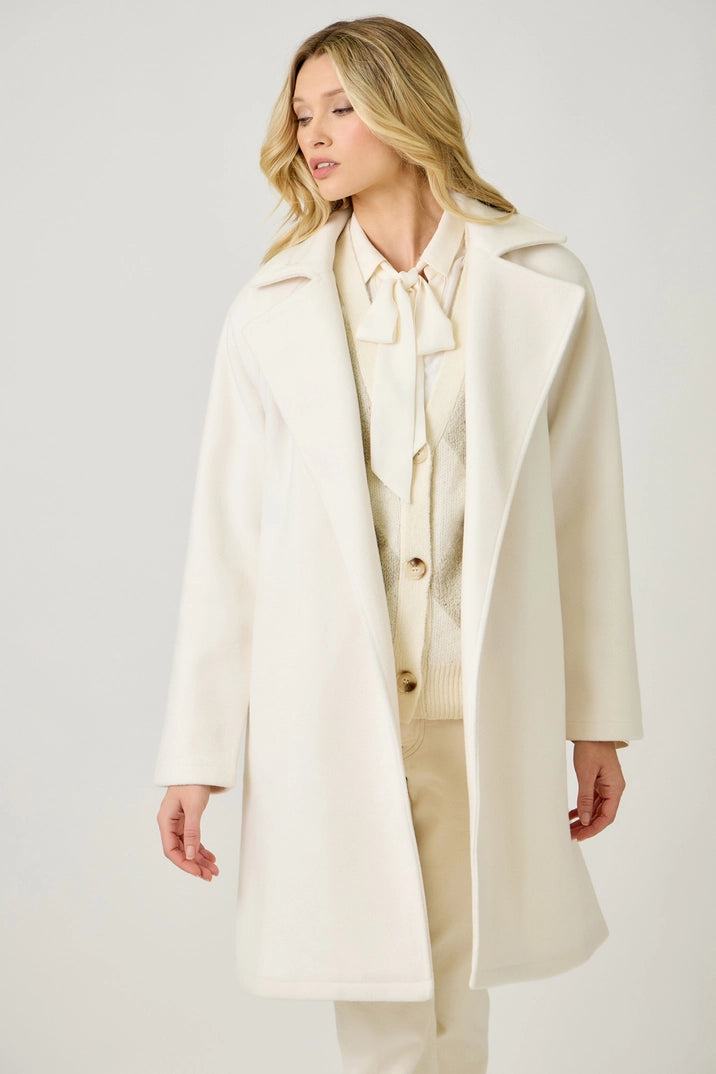 Lapel Collar Robe Coat  Snow White