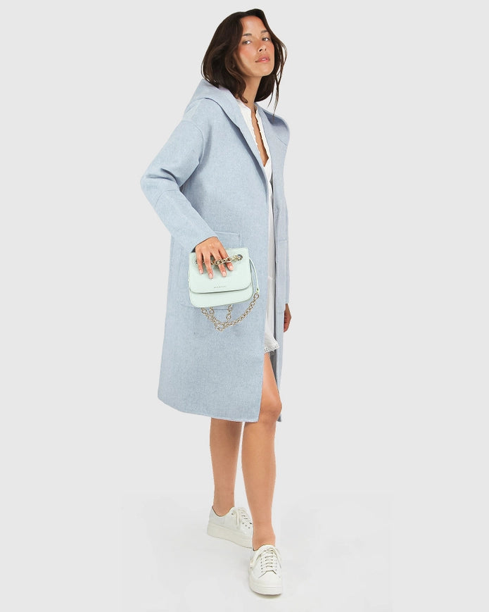 Walk This Way Wool Blend Oversized Coat - Light Blue-COAT-Belle & Bloom-XS-Urbanheer