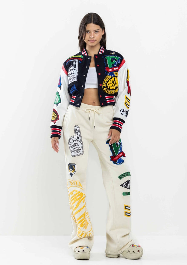 Championship Winner Cropped Varsity Jacket-Jacket-First Row-NAVY-S-Urbanheer
