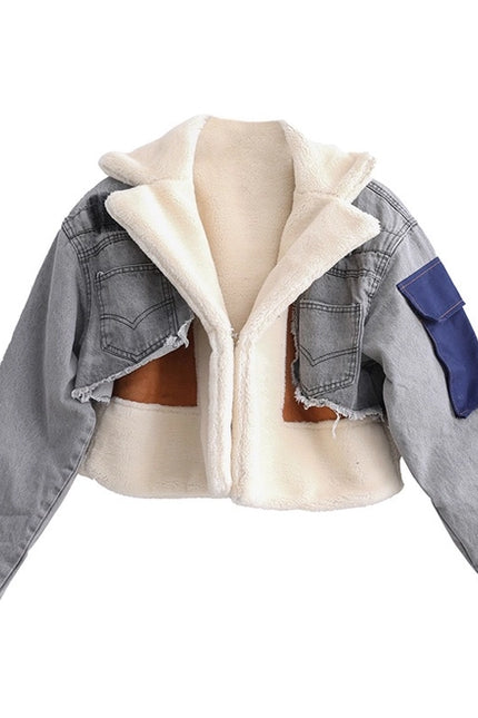 Jk006 Women'S Bomber Jacket Fleece Long Sleeve-Jacket-Productseeker-Gray-S-Urbanheer