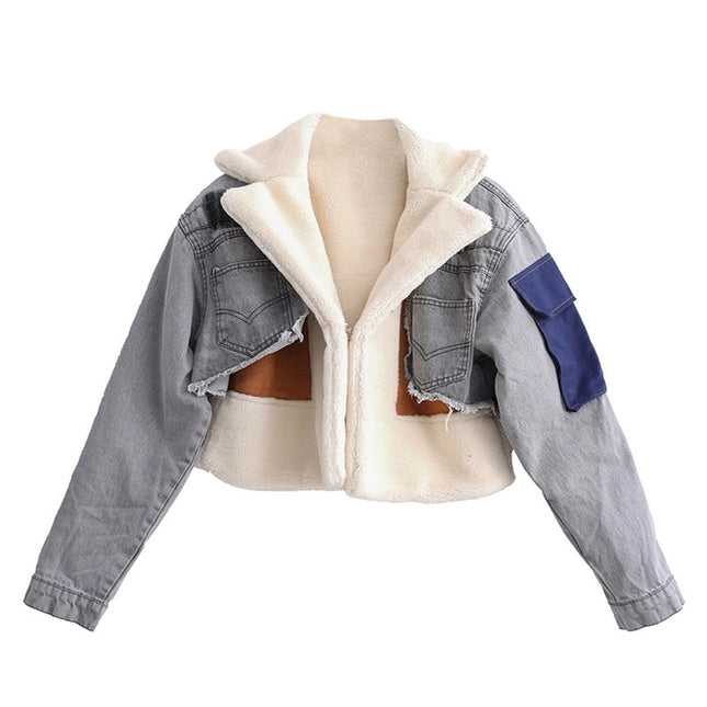 Jk006 Women'S Bomber Jacket Fleece Long Sleeve-Jacket-Productseeker-Gray-S-Urbanheer