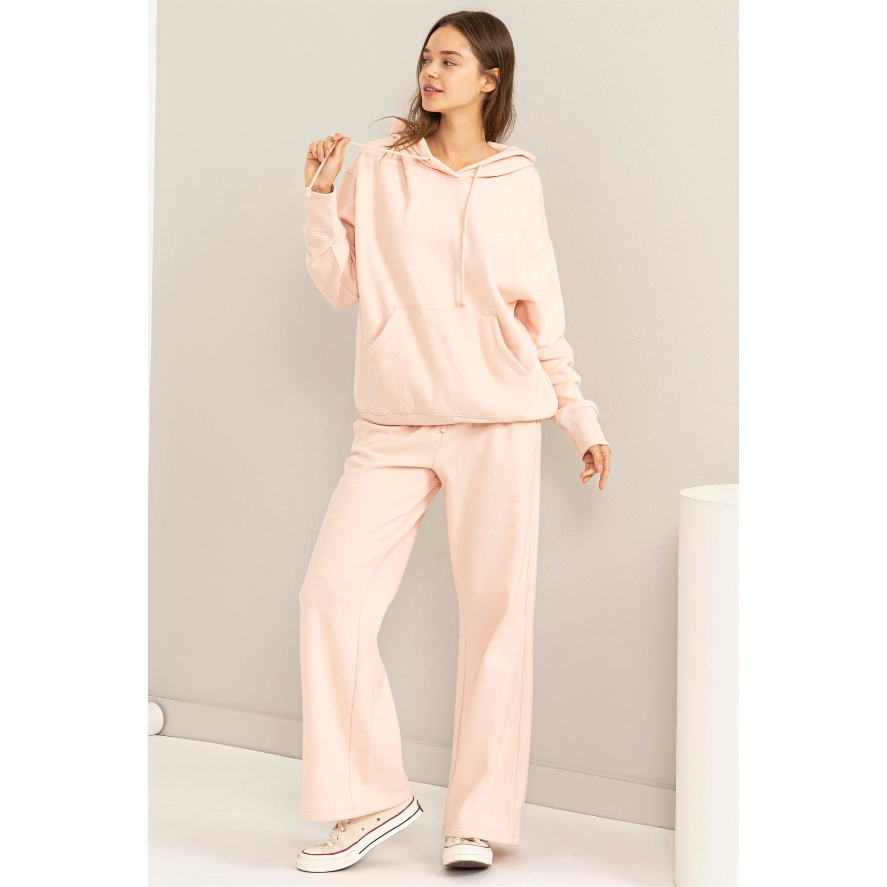 Weekend Chiller Drop Shoulder Oversized Hoodie - Pink-Clothing - Women-Street 360-Pink-S-Urbanheer