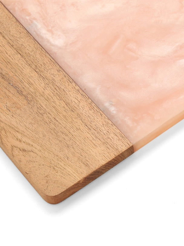 Pink Resin & Wood Cheese Board-Cheese Board-Tiramisu-12 x 8 x 0.6 in (30.5 x 20.3 x 1.5 cm)-Urbanheer