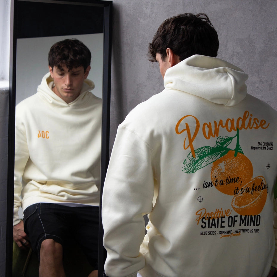 304 Mens Paradise Hoodie Ecru-304 Clothing-S-Urbanheer