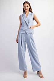 Textured Woven Pleated Wide Pants-Pants-EDIT by NINE-S-Urbanheer