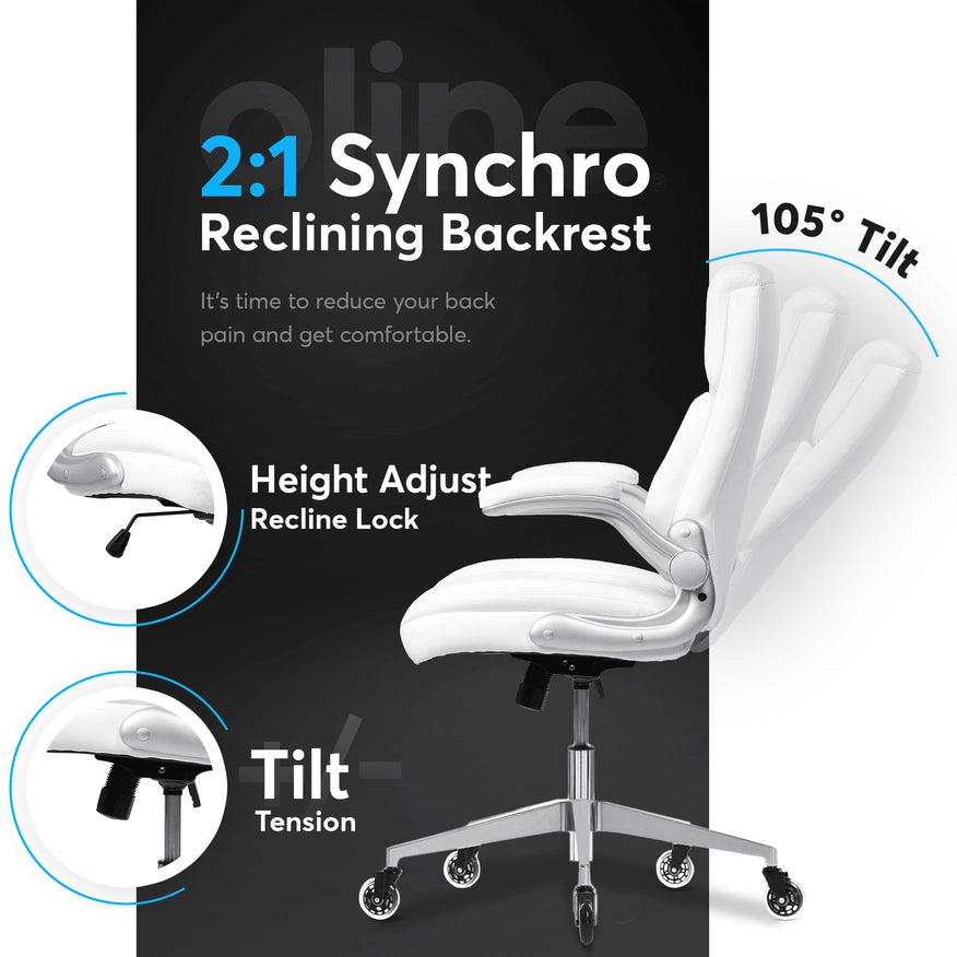 Ergoace Executive Ergonomic Office Chair White-Office Chairs-Oline-White-Urbanheer