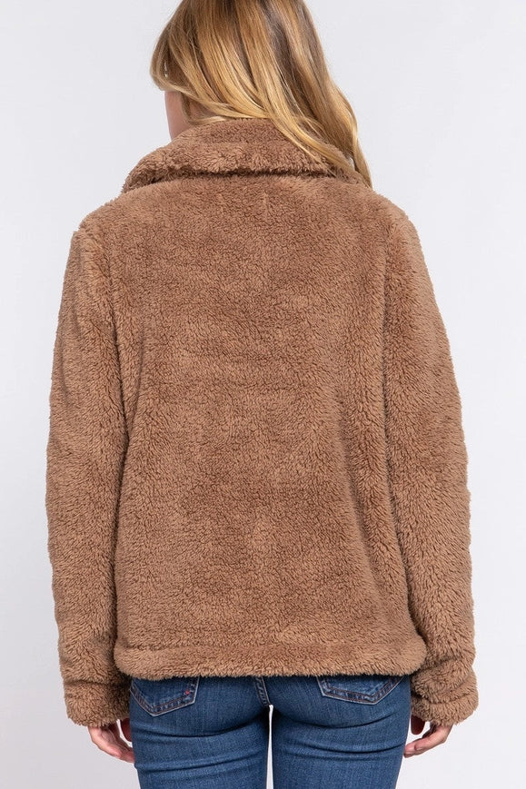 Faux Fur Sherpa Jacket Camel-Jacket-Blak Wardrob-M-Camel-Urbanheer