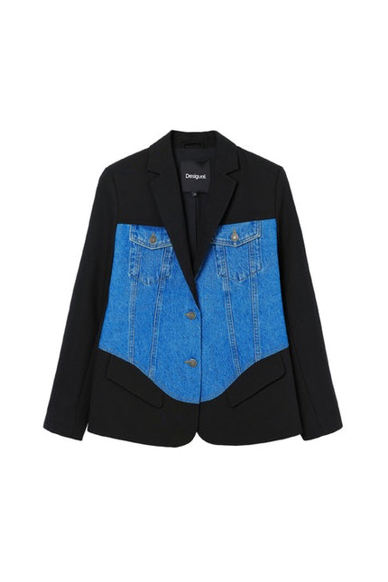 Desigual Women Blazer-Clothing Blazer-Desigual-blue-38-Urbanheer