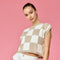 Hannah Loose Fit Checker Knit Top Taupe-TOP-Papermoon-Taupe-S-Urbanheer