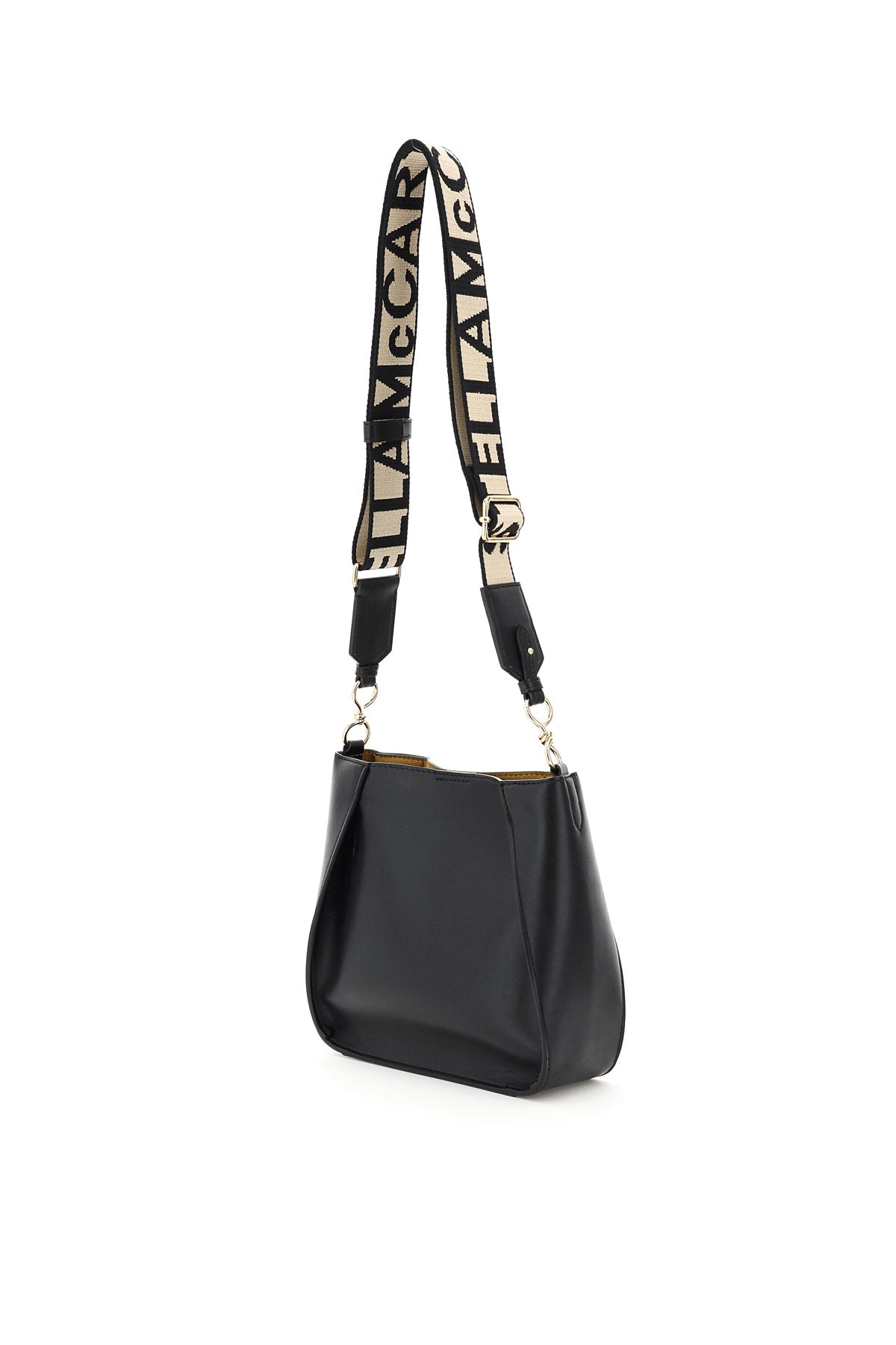 Stella Mccartney Crossbody Bag With Perforated Stella Logo Black-Stella McCartney-os-Urbanheer