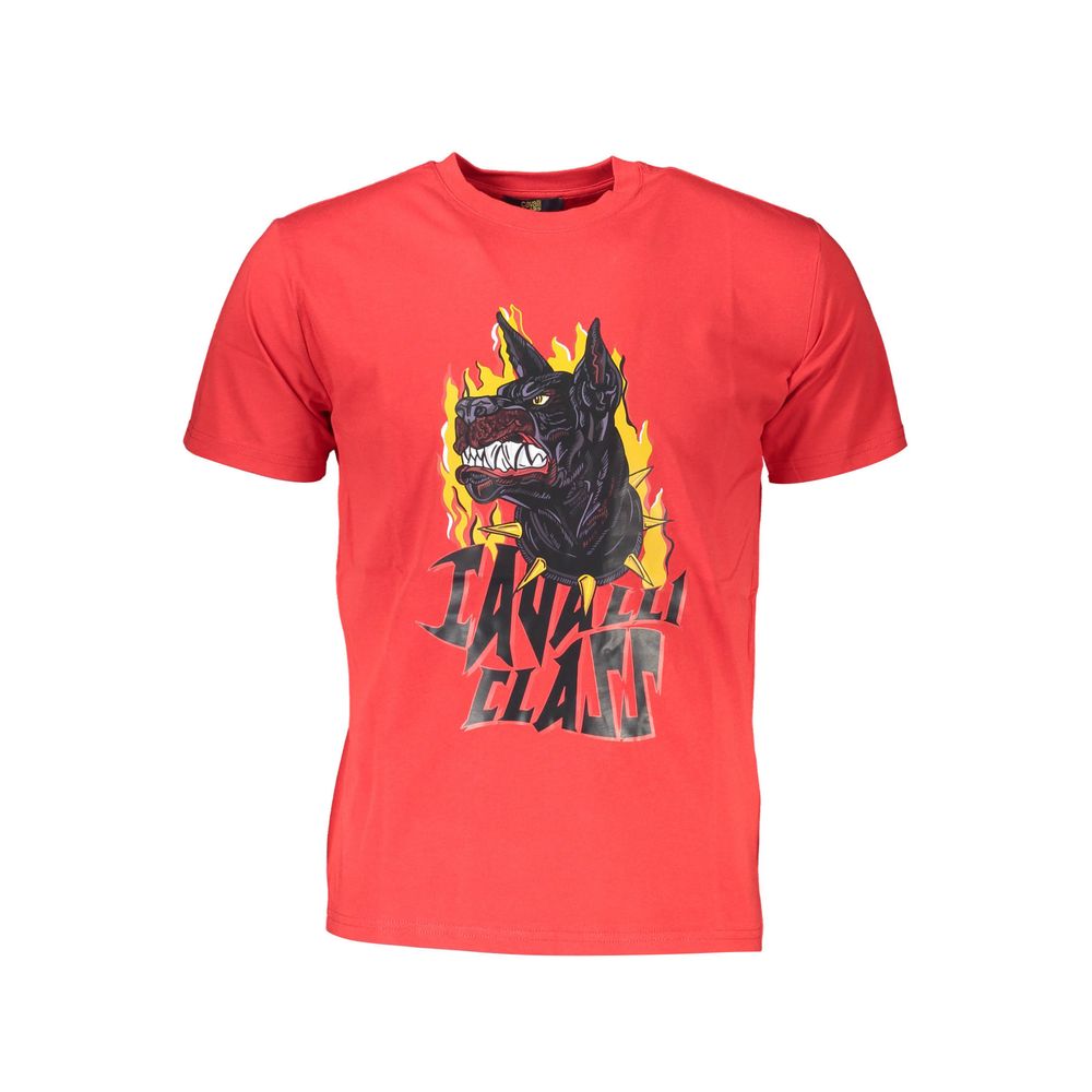 Cavalli Class Red Cotton Men T-Shirt-Cavalli Class-M-Urbanheer