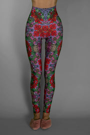 Botanic Illustrations Mystery Red Garden Women'S Leggings-Nuvula-XS-Urbanheer