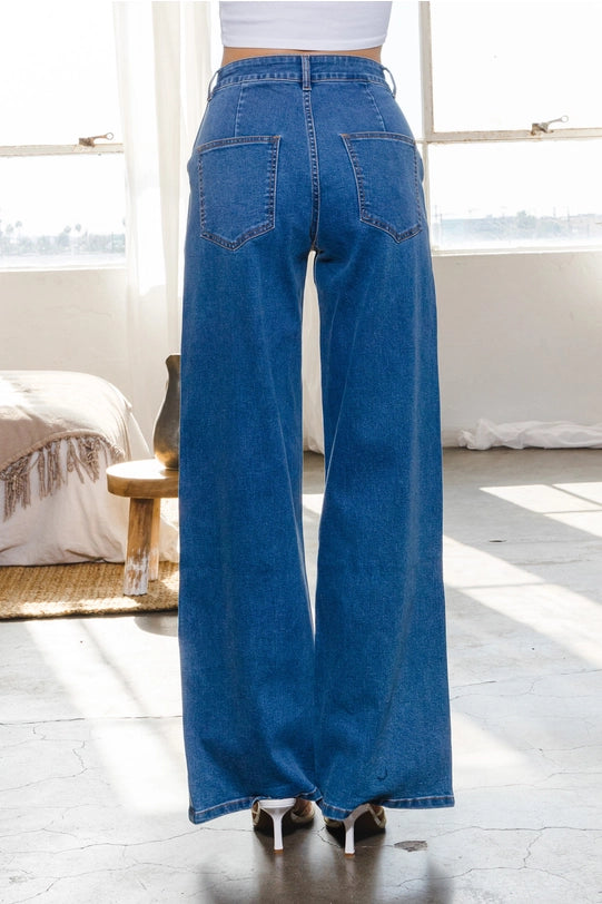 Pants - Denim Jeans with Destroyed Detail-LABIJOU-Urbanheer