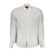 La Martina White Linen Men Shirt-La Martina-S-Urbanheer