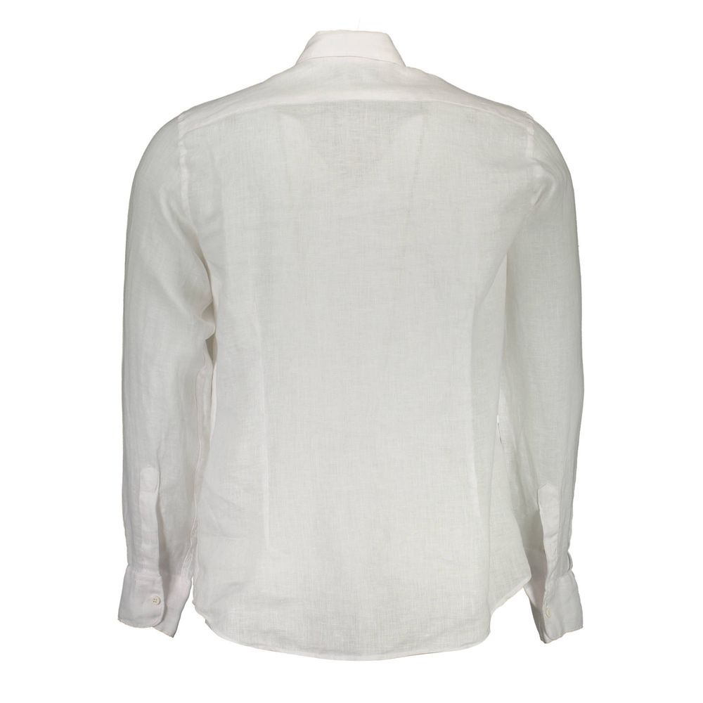 La Martina White Linen Men Shirt-La Martina-S-Urbanheer
