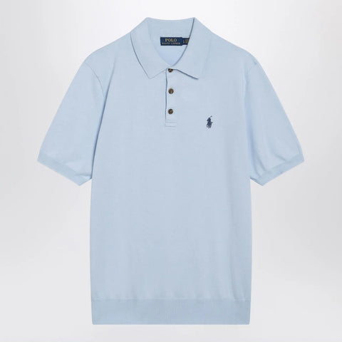 Polo Ralph Lauren Light blue cotton knit polo shirt