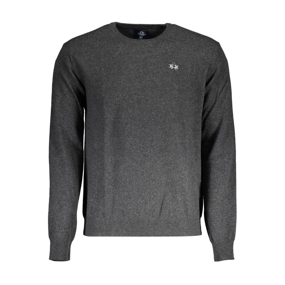 La Martina Gray Wool Men Sweater-La Martina-S-Urbanheer