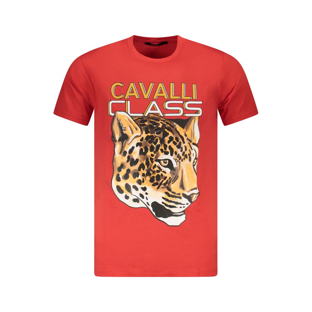 Cavalli Class Red Cotton Men T-Shirt-Cavalli Class-M-Urbanheer