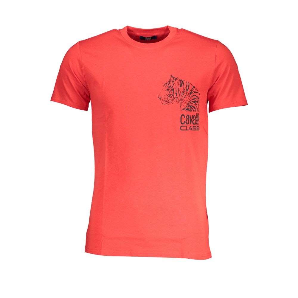 Cavalli Class Red Cotton T-Shirt-Cavalli Class-M-Urbanheer
