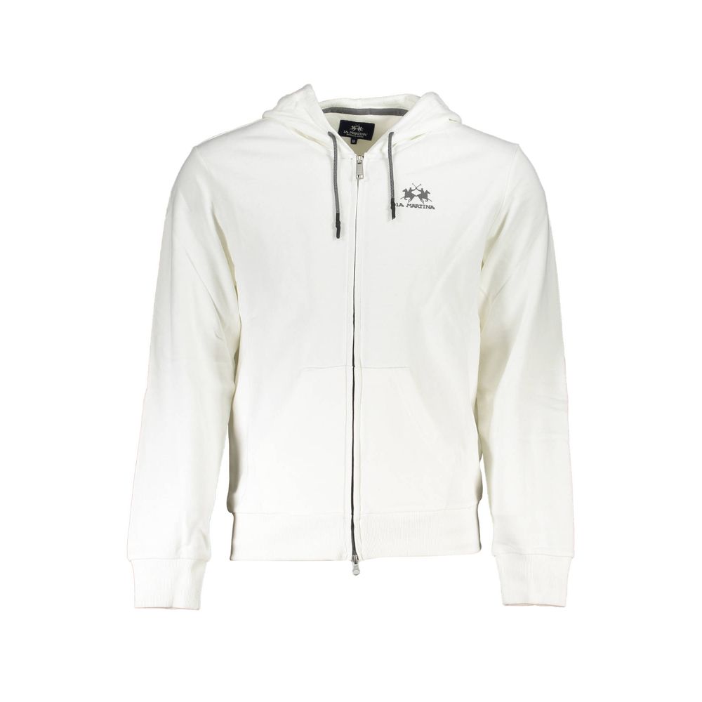La Martina Elegant White Hooded Sweatshirt for Men-La Martina-L-Urbanheer
