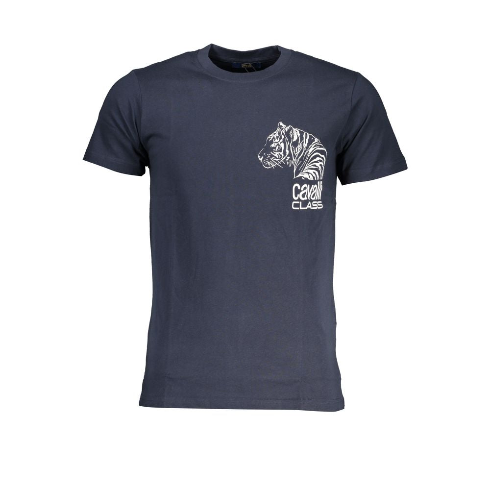 Cavalli Class Blue Cotton T-Shirt-Cavalli Class-L-Urbanheer