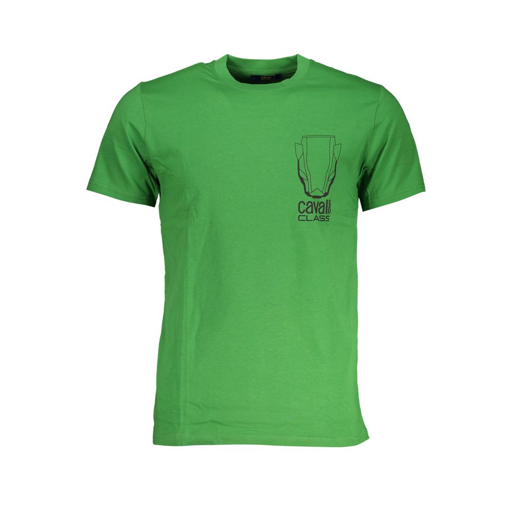 Cavalli Class Green Cotton T-Shirt-Cavalli Class-L-Urbanheer