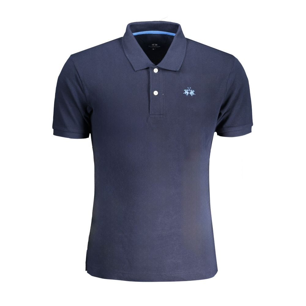 La Martina Blue Cotton Polo Shirt-La Martina-S-Urbanheer