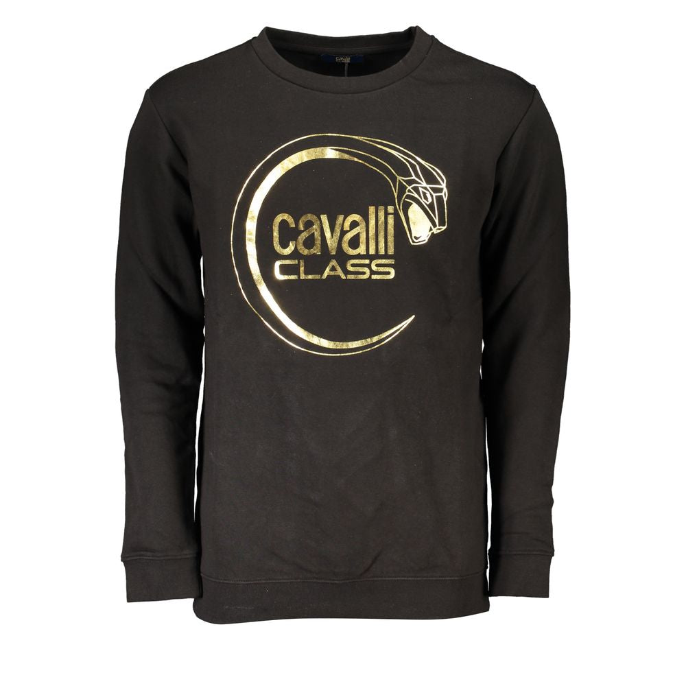 Cavalli Class Black Cotton Sweater-Cavalli Class-3XL-Urbanheer