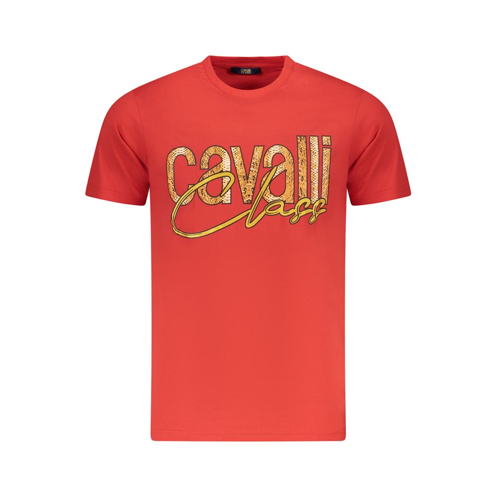 Cavalli Class Red Cotton Men T-Shirt-Cavalli Class-M-Urbanheer