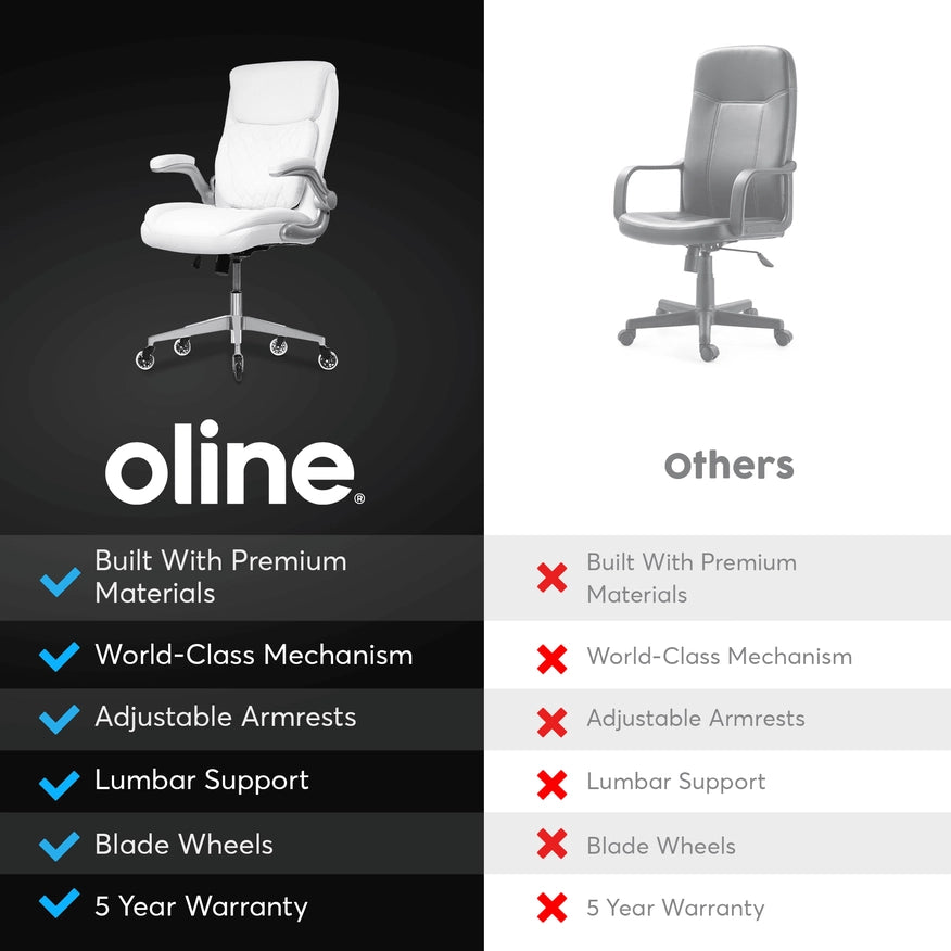 Ergoace Executive Ergonomic Office Chair White-Office Chairs-Oline-White-Urbanheer
