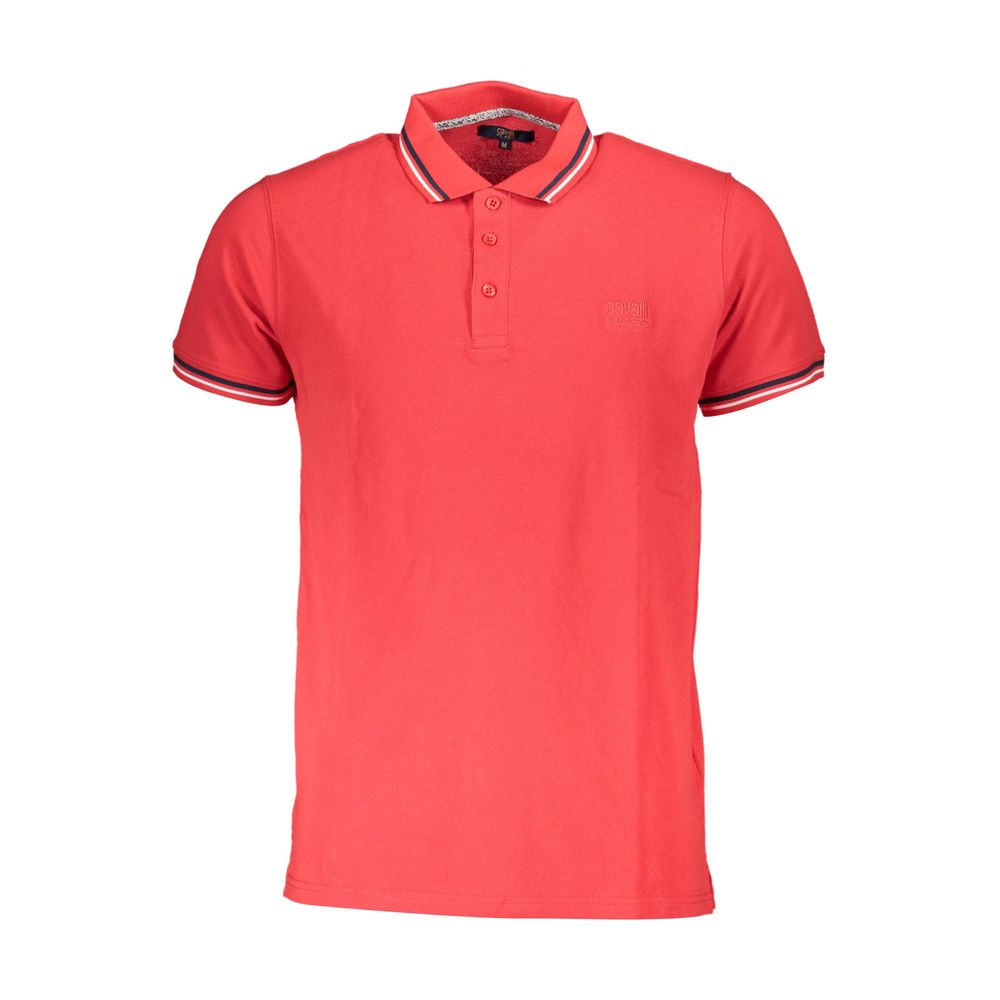 Cavalli Class Red Cotton Polo Shirt-Cavalli Class-M-Urbanheer