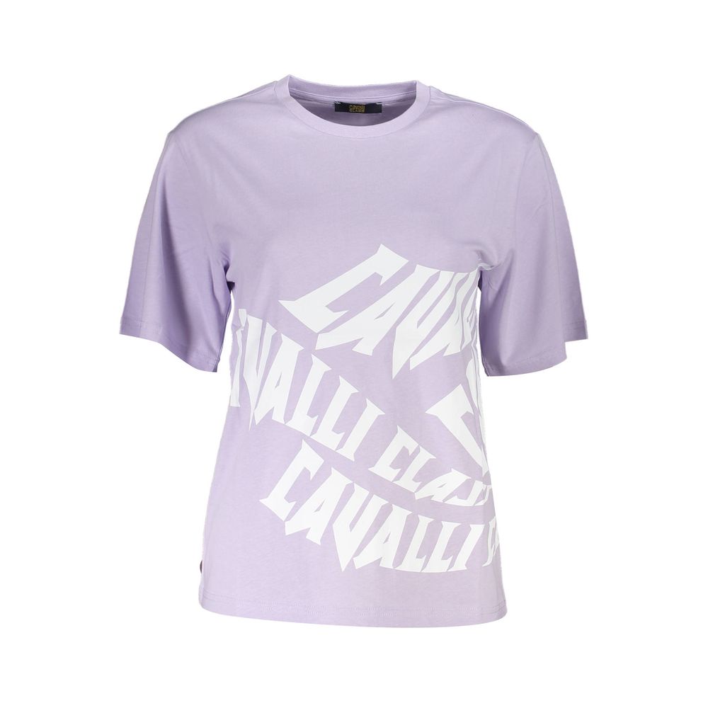 Cavalli Class Purple Cotton Women T-Shirt-Cavalli Class-S-Urbanheer