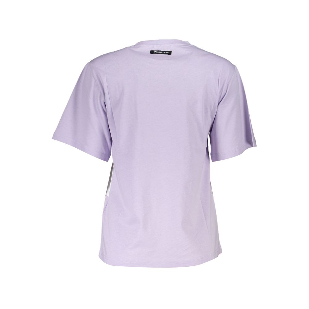 Cavalli Class Purple Cotton Women T-Shirt-Cavalli Class-S-Urbanheer