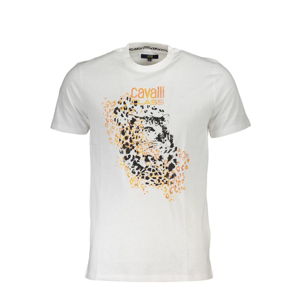 Cavalli Class White Cotton T-Shirt-Cavalli Class-L-Urbanheer