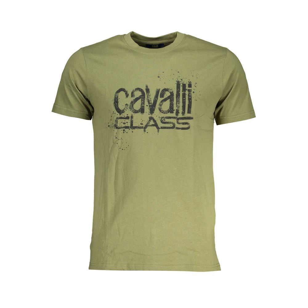 Cavalli Class Green Cotton T-Shirt-Cavalli Class-XL-Urbanheer
