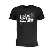 Cavalli Class Black Cotton T-Shirt-Cavalli Class-XL-Urbanheer