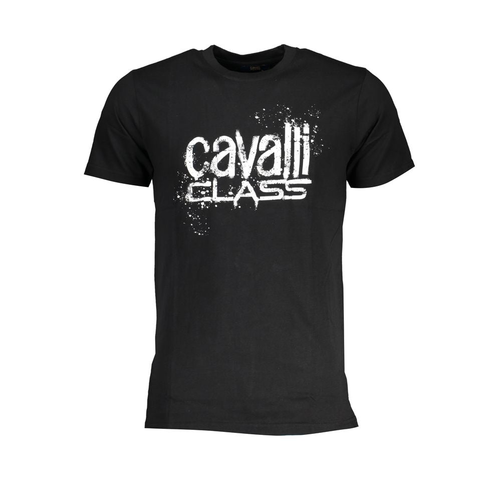 Cavalli Class Black Cotton T-Shirt-Cavalli Class-XL-Urbanheer