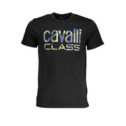 Cavalli Class Black Cotton T-Shirt-Cavalli Class-XL-Urbanheer