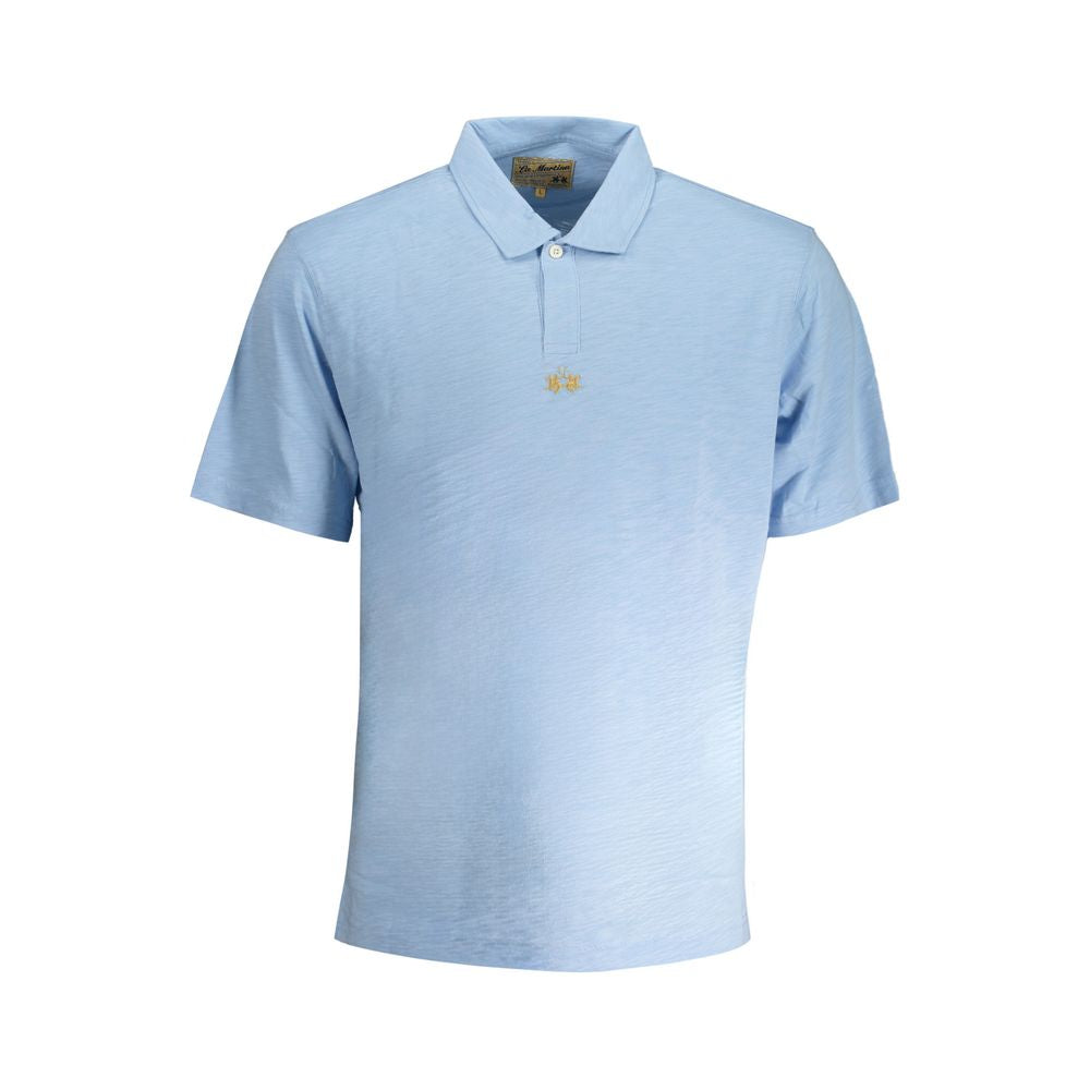 La Martina Light Blue Cotton Men Polo Shirt-La Martina-S-Urbanheer