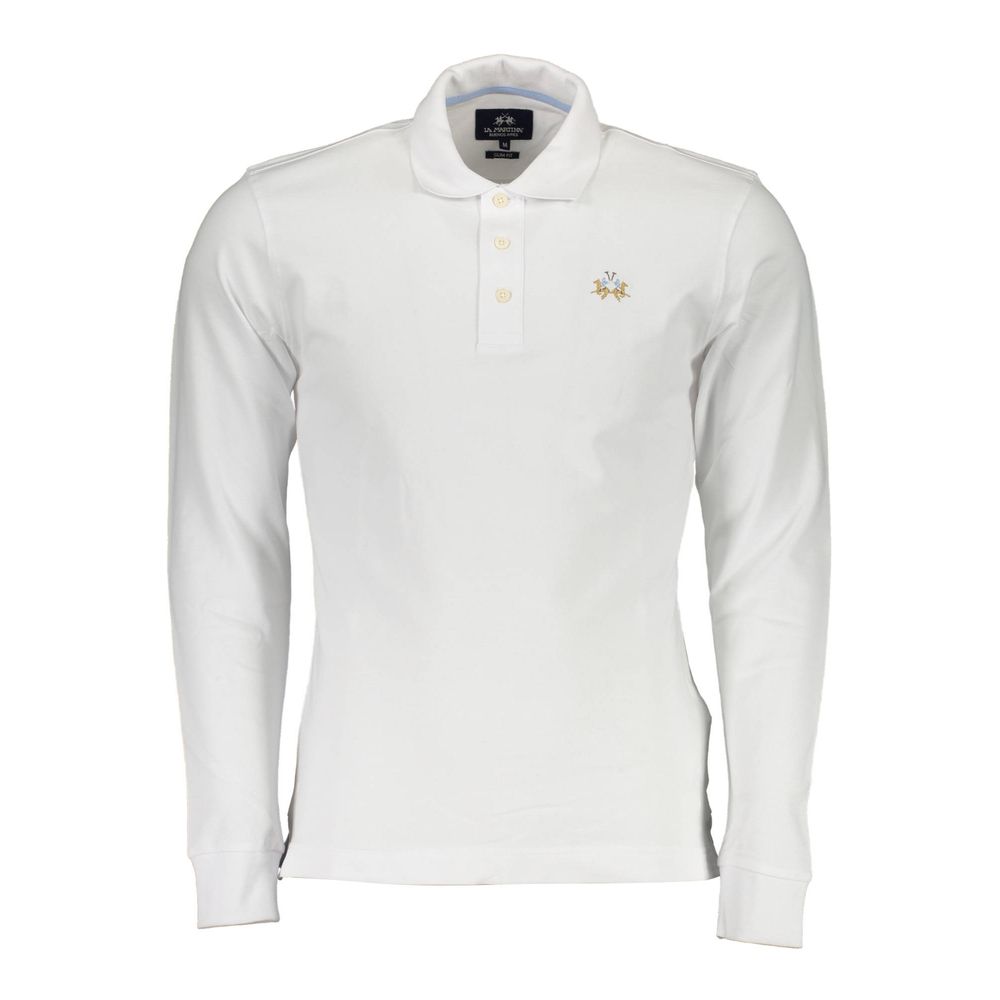 La Martina White Cotton Men Polo Shirt-La Martina-L-Urbanheer