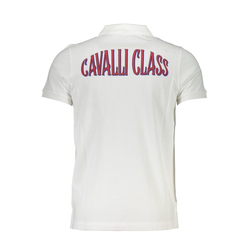 Cavalli Class White Cotton Men Polo Shirt-Cavalli Class-M-Urbanheer