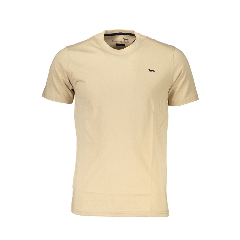 Harmont & Blaine Beige Cotton T-Shirt-Harmont & Blaine-XL-Urbanheer