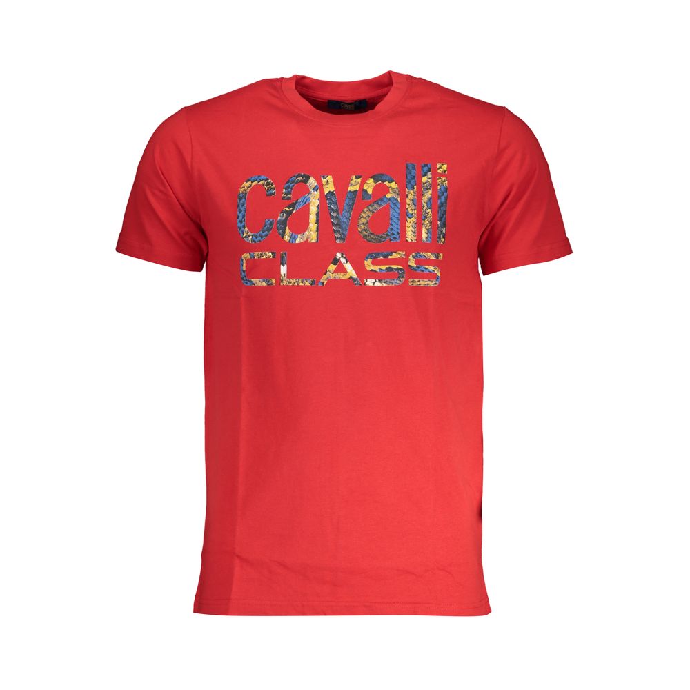 Cavalli Class Red Cotton T-Shirt-Cavalli Class-L-Urbanheer