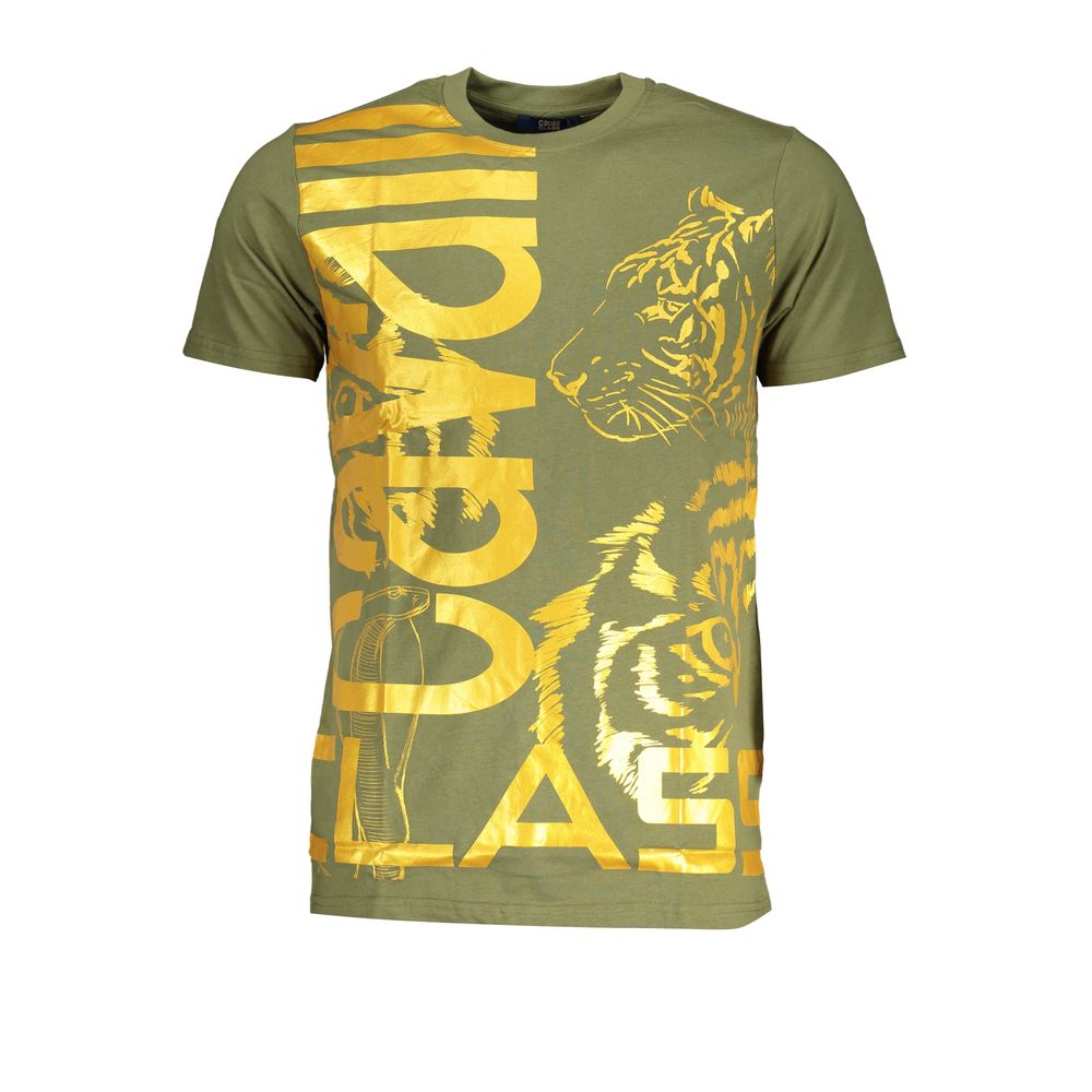 Cavalli Class Green Cotton T-Shirt-Cavalli Class-L-Urbanheer