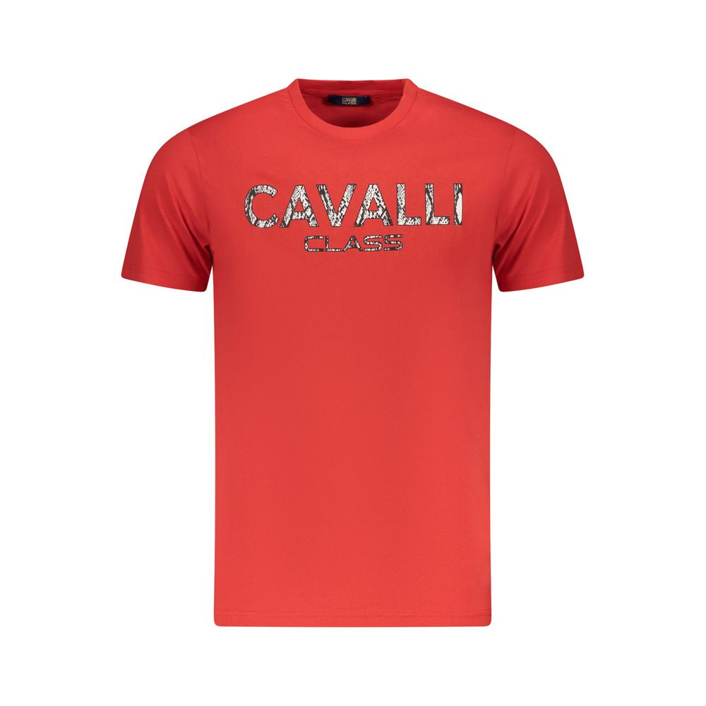 Cavalli Class Red Cotton Men T-Shirt-Cavalli Class-M-Urbanheer