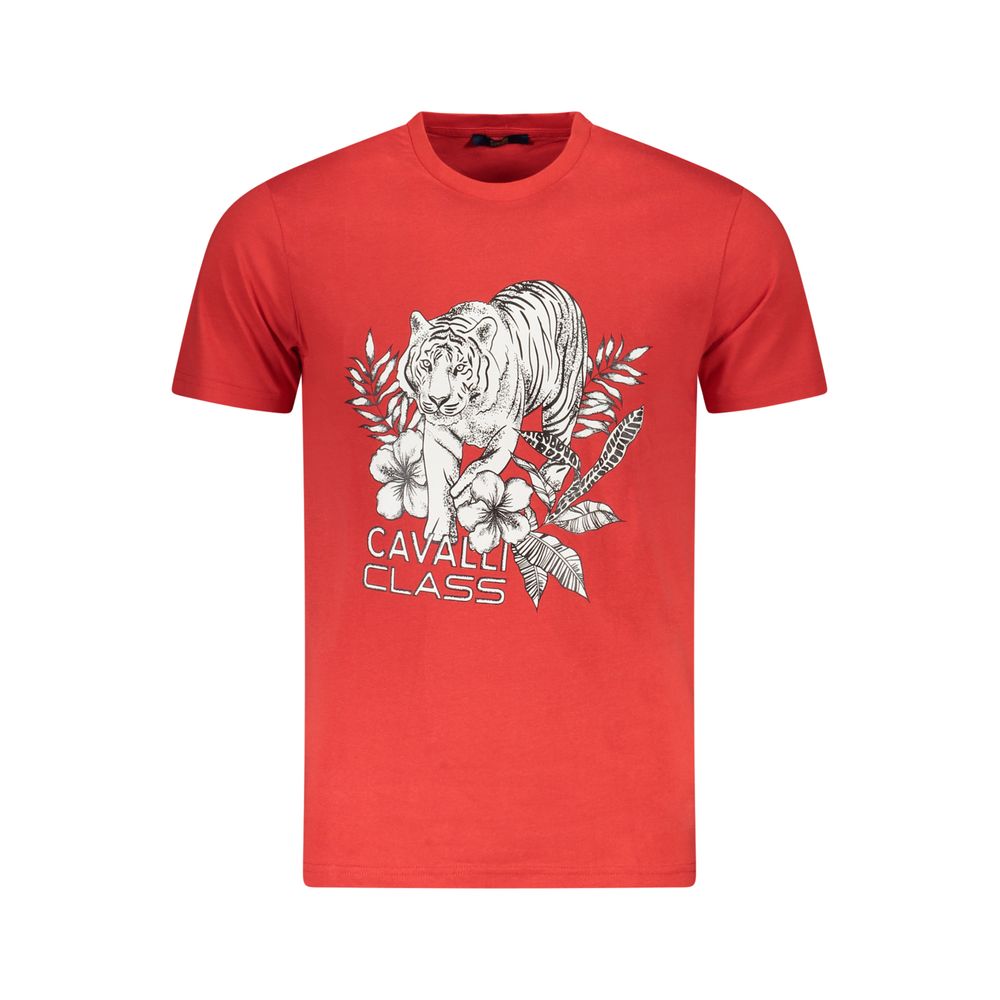 Cavalli Class Red Cotton Men T-Shirt-Cavalli Class-M-Urbanheer