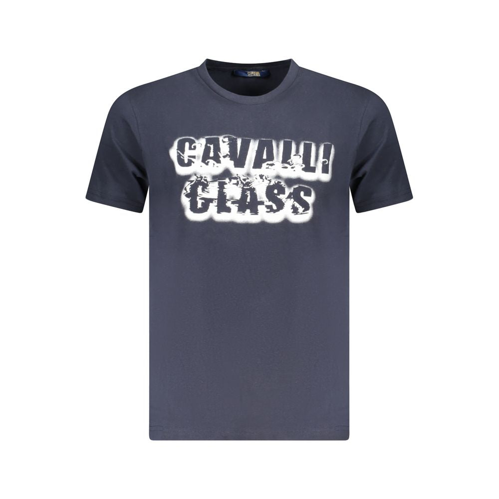 Cavalli Class Blue Cotton Men T-Shirt-Cavalli Class-L-Urbanheer