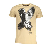Cavalli Class Beige Cotton T-Shirt-Cavalli Class-L-Urbanheer
