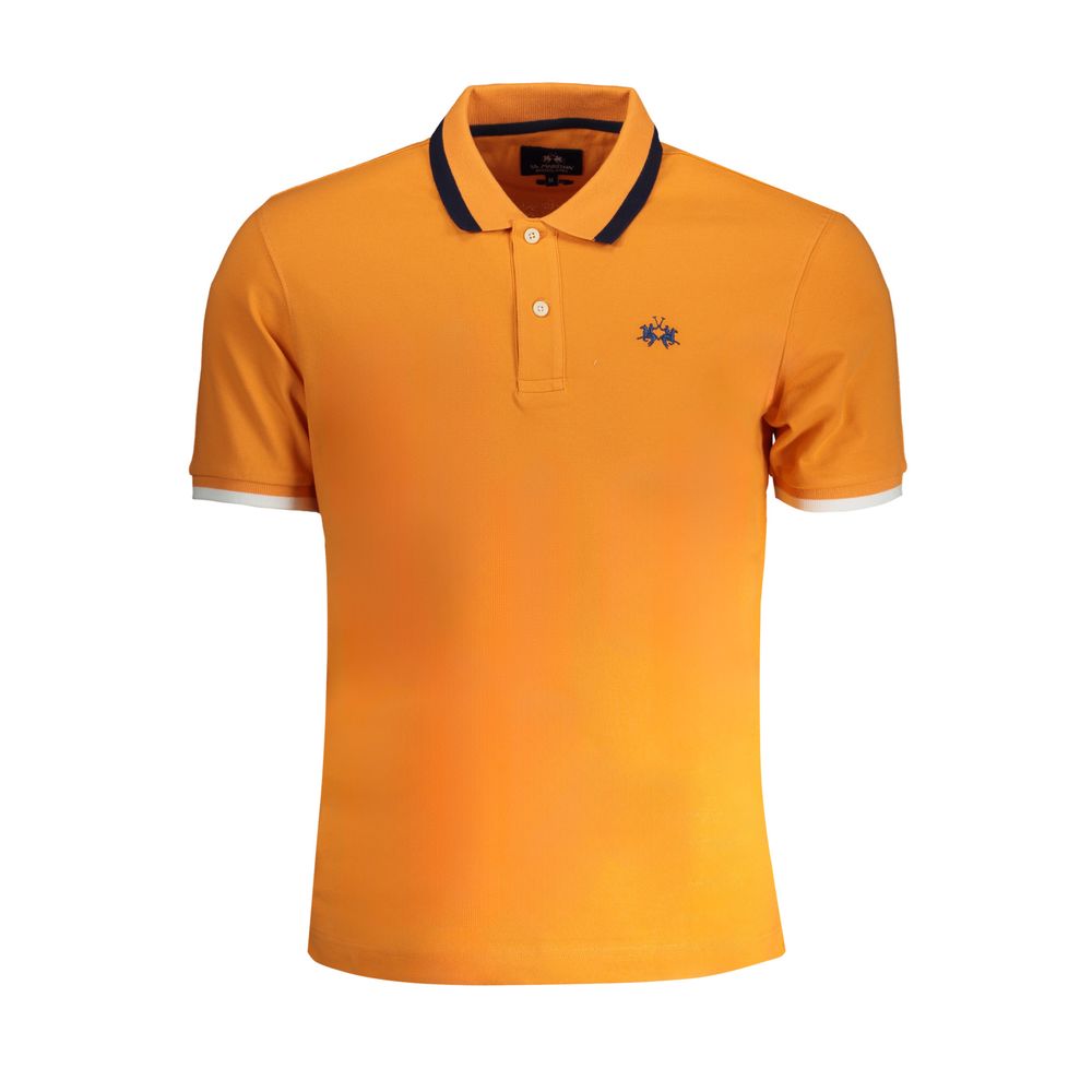 La Martina Orange Cotton Polo Shirt-La Martina-S-Urbanheer